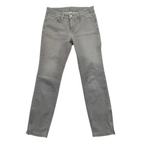 MAC Dream Chic Jeans Gray Ankle Zip Slim Fit Moto Streetwear Sleek Stretch - 27